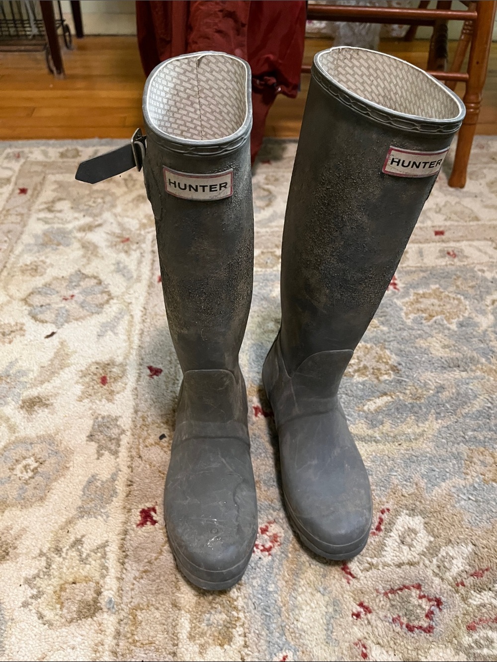 Hunter Tall Rain Boots in dusty green